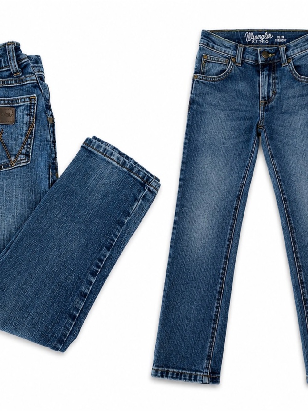 Wrangler Men's Slim Straight Jeans in Blue Denim